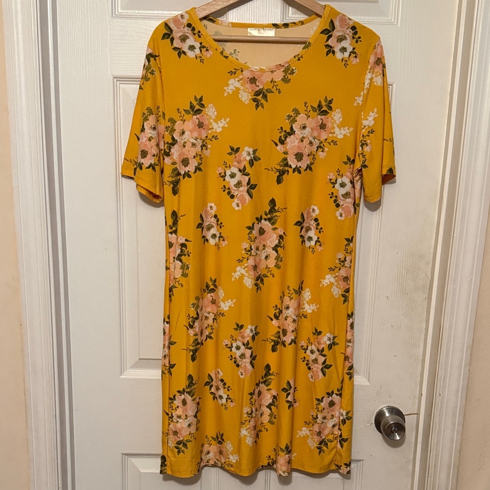Bobbie Brooks Yellow Floral Midi Dress